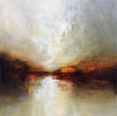 Majestic Sunset Abstract Landscape Wall Art – Modern Textured Wall Art for Living Room, Bedroom, Office Décor – Clue Art #487