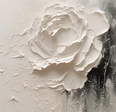White Rose Painting Textured Floral Wall Art for Living Room, Bedroom, Office Décor – Clue Art #011