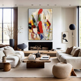 Expressive Bold Abstract Oil Painting in Dynamic Colors for Statement Walls | Modern Home & Office Décor – Clue Art #109