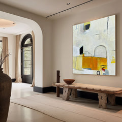 Mid-Century Modern Inspired Abstract Painting Minimalist Canvas Wall Art for Living Room, Bedroom, and Office Décor – Clue Art #155