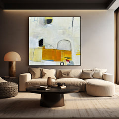 Mid-Century Modern Inspired Abstract Painting Minimalist Canvas Wall Art for Living Room, Bedroom, and Office Décor – Clue Art #155