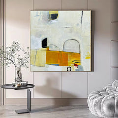 Mid-Century Modern Inspired Abstract Painting Minimalist Canvas Wall Art for Living Room, Bedroom, and Office Décor – Clue Art #155