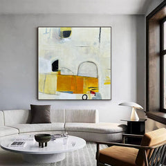 Mid-Century Modern Inspired Abstract Painting Minimalist Canvas Wall Art for Living Room, Bedroom, and Office Décor – Clue Art #155