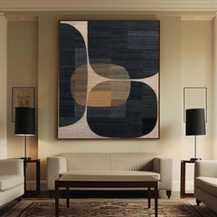 Wabi-Sabi Inspired Geometric Abstract Canvas Modern Minimalist Wall Decor for Living Room, Bedroom, and Office – Clue Art #163