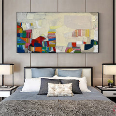 Mid-Century Inspired Modern Abstract Painting – Minimalist Canvas Wall Art for Living Room, Bedroom, and Office Décor – Clue Art #029