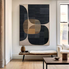 Wabi-Sabi Inspired Geometric Abstract Canvas Modern Minimalist Wall Decor for Living Room, Bedroom, and Office – Clue Art #163