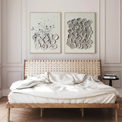 Modern Minimalist Wall Art Set of 2 for Living Room or Bedroom, Simple Abstract Design in Neutral Tones – Clue Art #657