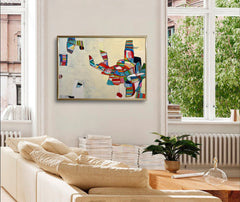 Modern Mid-Century Inspired Abstract Painting – Minimalist Canvas Wall Art for Living Room, Bedroom, and Office Décor – Clue Art #049