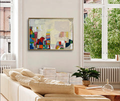 Mid-Century Inspired Modern Abstract Painting – Minimalist Canvas Wall Art for Living Room, Bedroom, and Office Décor – Clue Art #029