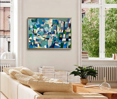 Mid-Century Modern Inspired Abstract Painting Minimalist Canvas Wall Art for Living Room, Bedroom, and Office Décor – Clue Art #235