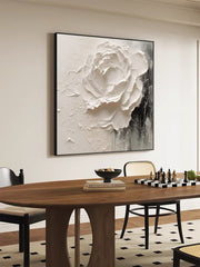 White Rose Painting Textured Floral Wall Art for Living Room, Bedroom, Office Décor – Clue Art #011