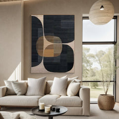 Wabi-Sabi Inspired Geometric Abstract Canvas Modern Minimalist Wall Decor for Living Room, Bedroom, and Office – Clue Art #163