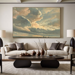 Vast Sky Clouds Oil Painting, Textured Wall Art Home Decor Art – Clue Art #261