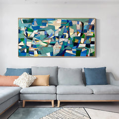 Mid-Century Modern Inspired Abstract Painting Minimalist Canvas Wall Art for Living Room, Bedroom, and Office Décor – Clue Art #235