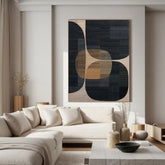 Wabi-Sabi Inspired Geometric Abstract Canvas Modern Minimalist Wall Decor for Living Room, Bedroom, and Office – Clue Art #163