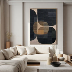 Wabi-Sabi Inspired Geometric Abstract Canvas Modern Minimalist Wall Decor for Living Room, Bedroom, and Office – Clue Art #163