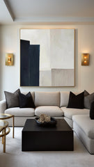 Large Minimalist Geometric Painting Modern Abstract Canvas Wall Art for Living Room, Bedroom, and Office Décor – Clue Art #139