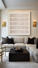 Wabi-Sabi Inspired Neutral Toned Wall Art Textured Lines Abstract Canvas Painting for Living Room, Bedroom, and Office Décor – Clue Art #384