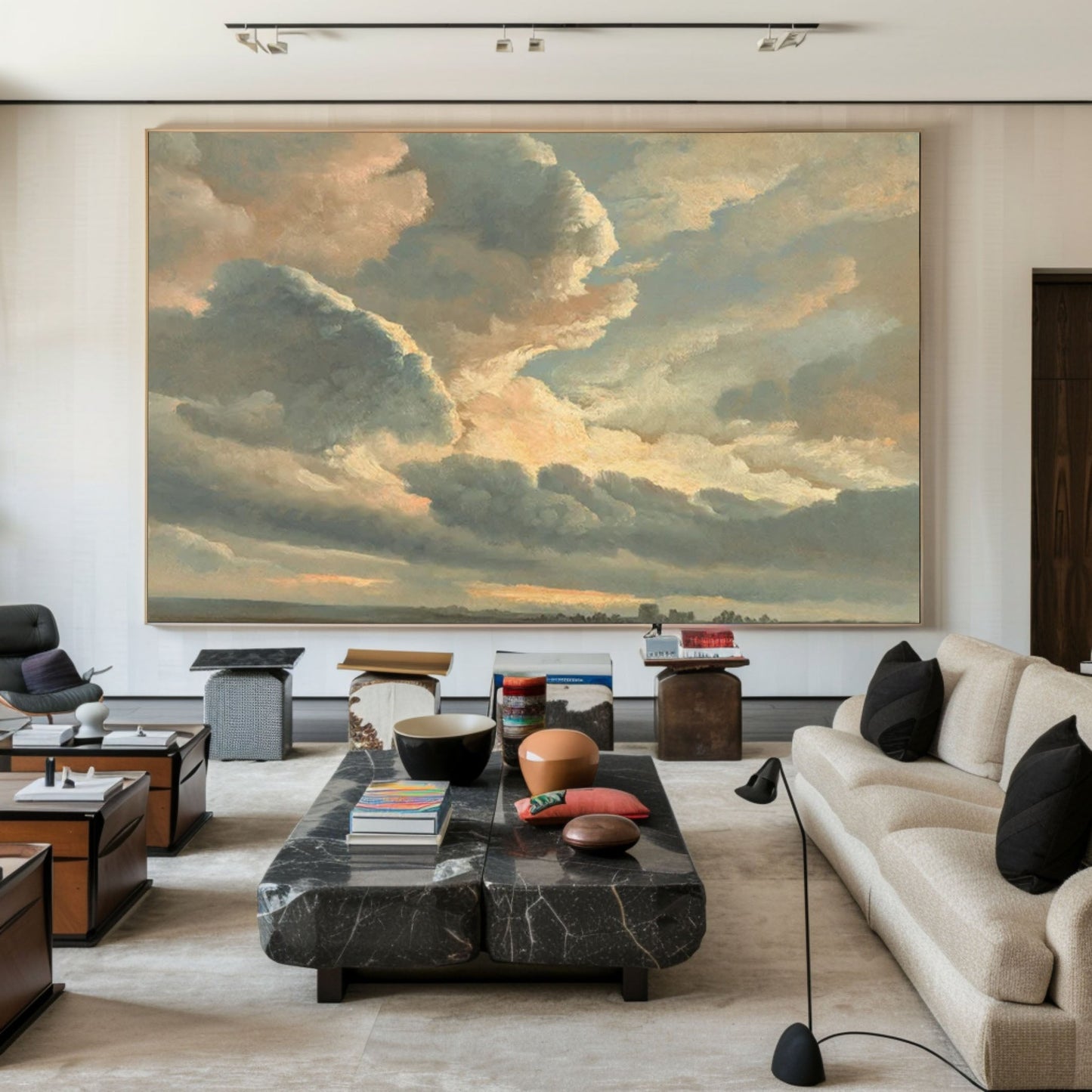 Vast Sky Clouds Oil Painting, Textured Wall Art Home Decor Art – Clue Art #261