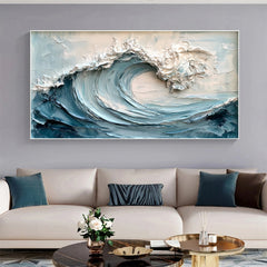Elegant Textured Ocean Wave Abstract Canvas Wall Art for Living Room, Bedroom, Office Décor – Clue Art #314