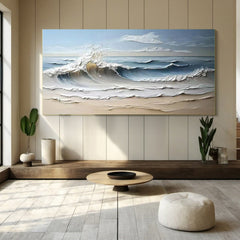 Majestic Ocean Wave Textured Abstract Canvas Wall Art for Living Room, Bedroom – Clue Art #154