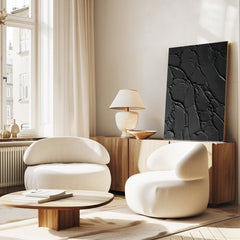 Sleek Elegance Contemporary Large Black Textured Wall Art for Living Room, Bedroom, and Office Décor – Clue Art #189