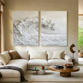 Marine Majesty Large Wall Art Set, Majestic Ocean Wave Canvas for Modern Coastal Interiors – Clue Art #520