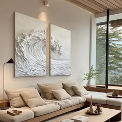 Marine Majesty Large Wall Art Set, Majestic Ocean Wave Canvas for Modern Coastal Interiors – Clue Art #520