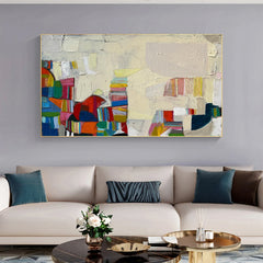 Mid-Century Inspired Modern Abstract Painting – Minimalist Canvas Wall Art for Living Room, Bedroom, and Office Décor – Clue Art #029