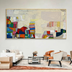 Mid-Century Inspired Modern Abstract Painting – Minimalist Canvas Wall Art for Living Room, Bedroom, and Office Décor – Clue Art #029