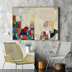 Mid-Century Inspired Modern Abstract Painting – Minimalist Canvas Wall Art for Living Room, Bedroom, and Office Décor – Clue Art #029