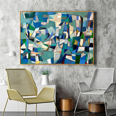 Mid-Century Modern Inspired Abstract Painting Minimalist Canvas Wall Art for Living Room, Bedroom, and Office Décor – Clue Art #235