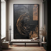 Wabi Sabi Textured Black Wall Art