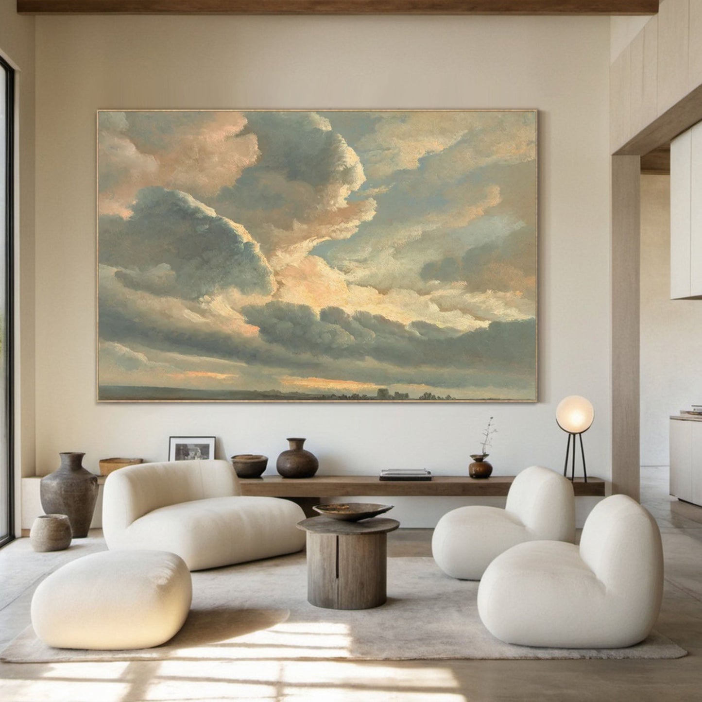 Vast Sky Clouds Oil Painting, Textured Wall Art Home Decor Art – Clue Art #261