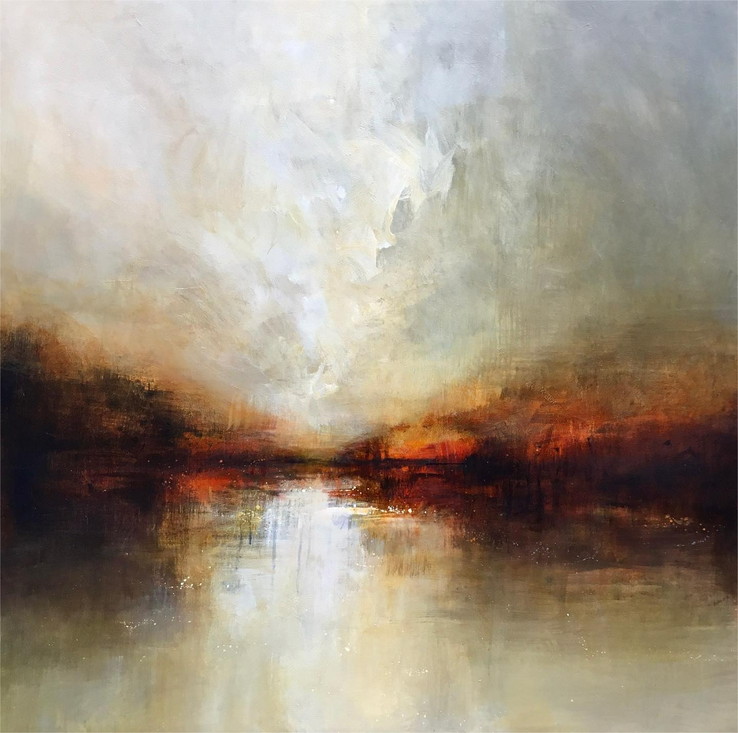 Majestic Sunset Abstract Landscape Wall Art – Modern Textured Wall Art for Living Room, Bedroom, Office Décor – Clue Art #487