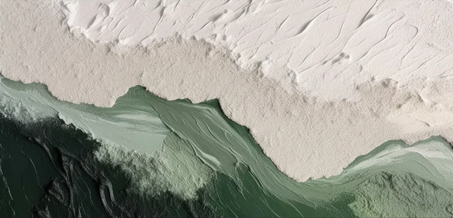 Emerald Peaks - Green & White Mountain Textured Wall Art for Bedroom Home Decor – Clue Art #277