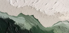 Emerald Peaks - Green & White Mountain Textured Wall Art for Bedroom Home Decor – Clue Art #277