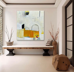 Mid-Century Modern Inspired Abstract Painting Minimalist Canvas Wall Art for Living Room, Bedroom, and Office Décor – Clue Art #155