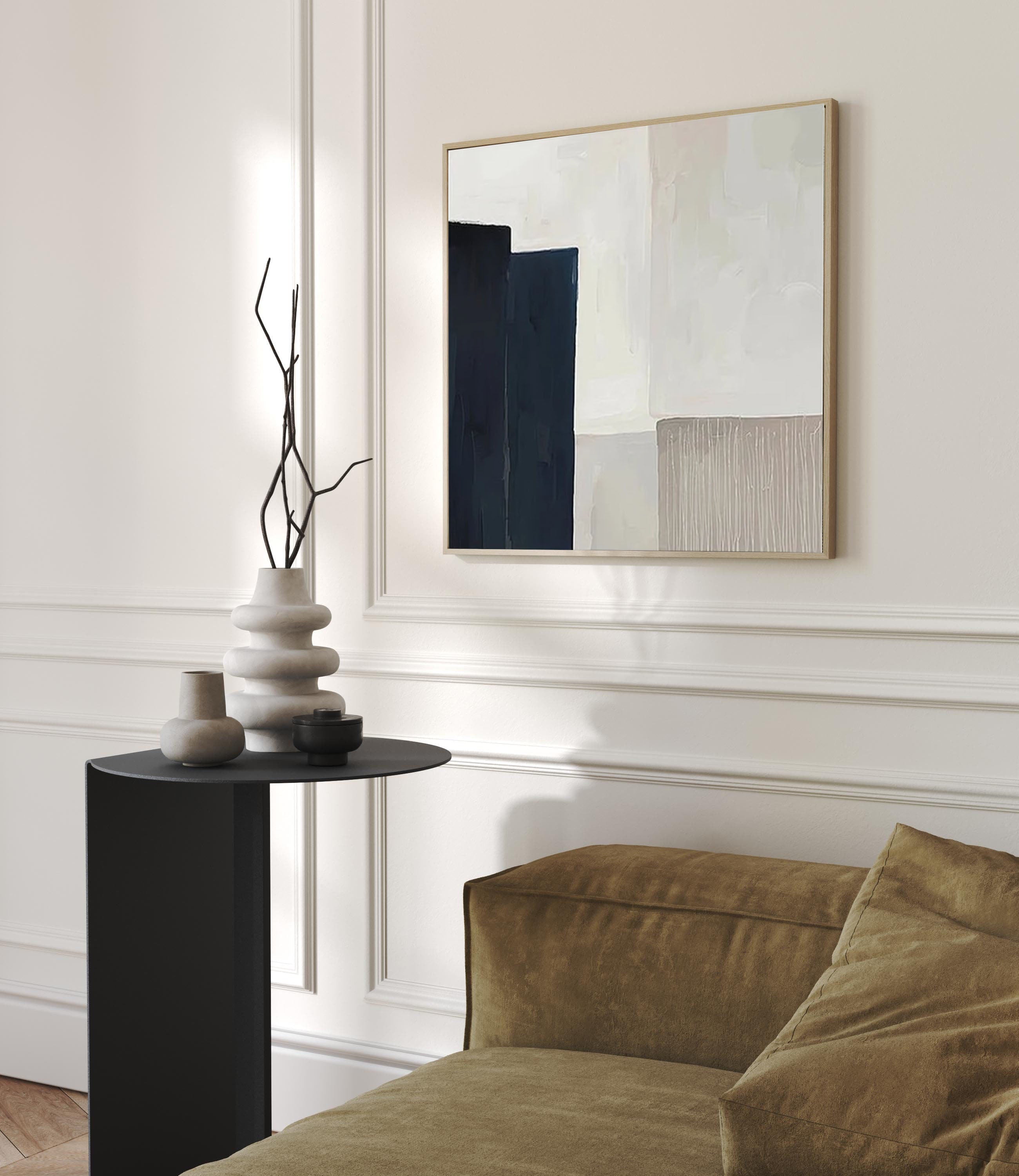 Large Minimalist Geometric Painting Modern Abstract Canvas Wall Art for Living Room, Bedroom, and Office Décor – Clue Art #139