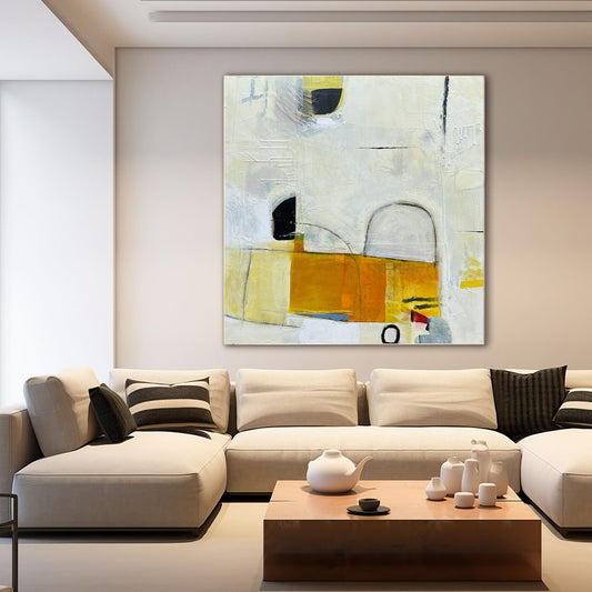 Mid-Century Modern Inspired Abstract Painting Minimalist Canvas Wall Art for Living Room, Bedroom, and Office Décor – Clue Art #155