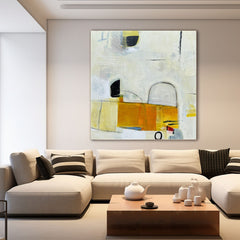 Mid-Century Modern Inspired Abstract Painting Minimalist Canvas Wall Art for Living Room, Bedroom, and Office Décor – Clue Art #155