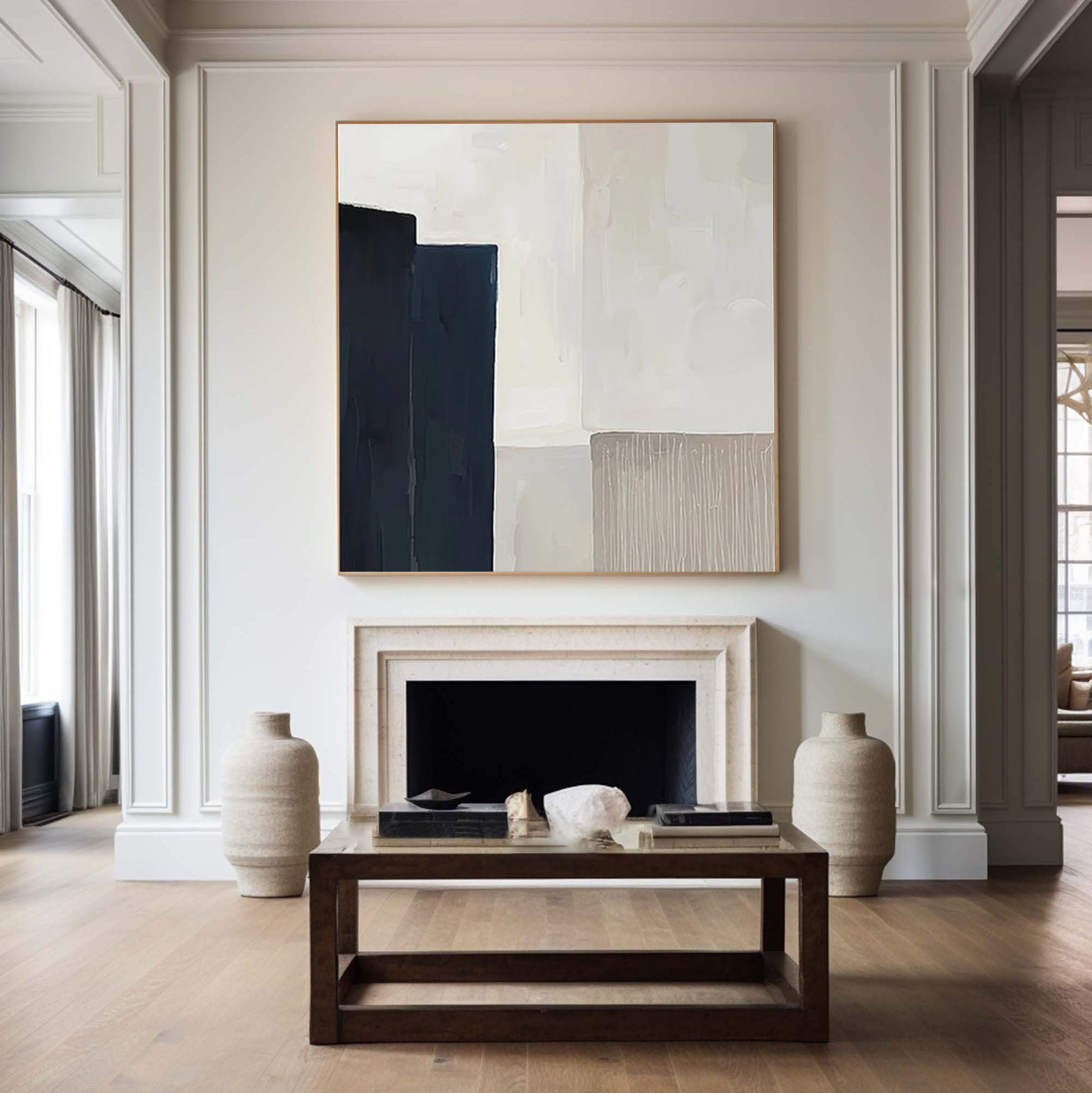 Large Minimalist Geometric Painting Modern Abstract Canvas Wall Art for Living Room, Bedroom, and Office Décor – Clue Art #139