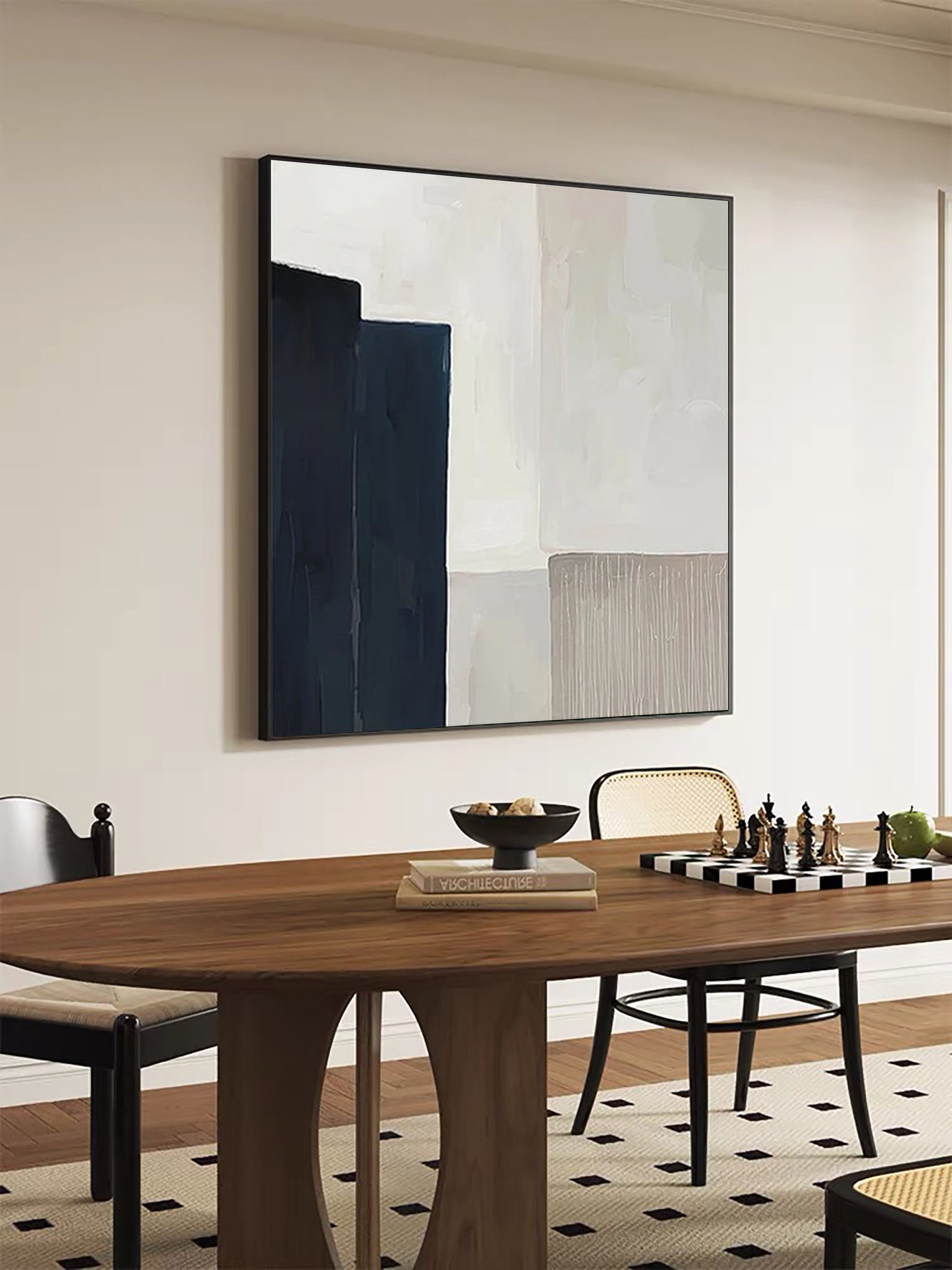 Large Minimalist Geometric Painting Modern Abstract Canvas Wall Art for Living Room, Bedroom, and Office Décor – Clue Art #139