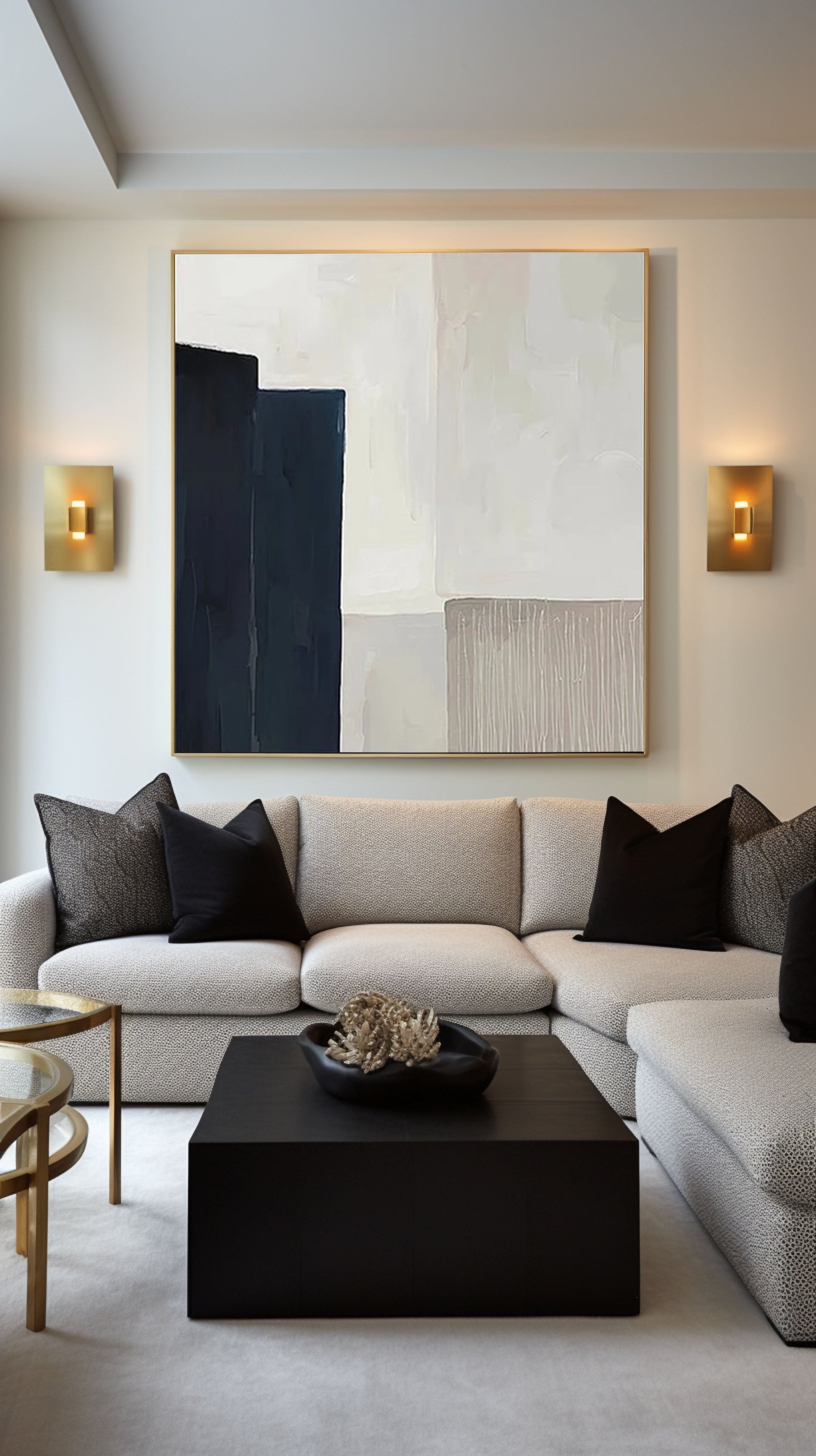 Large Minimalist Geometric Painting Modern Abstract Canvas Wall Art for Living Room, Bedroom, and Office Décor – Clue Art #139