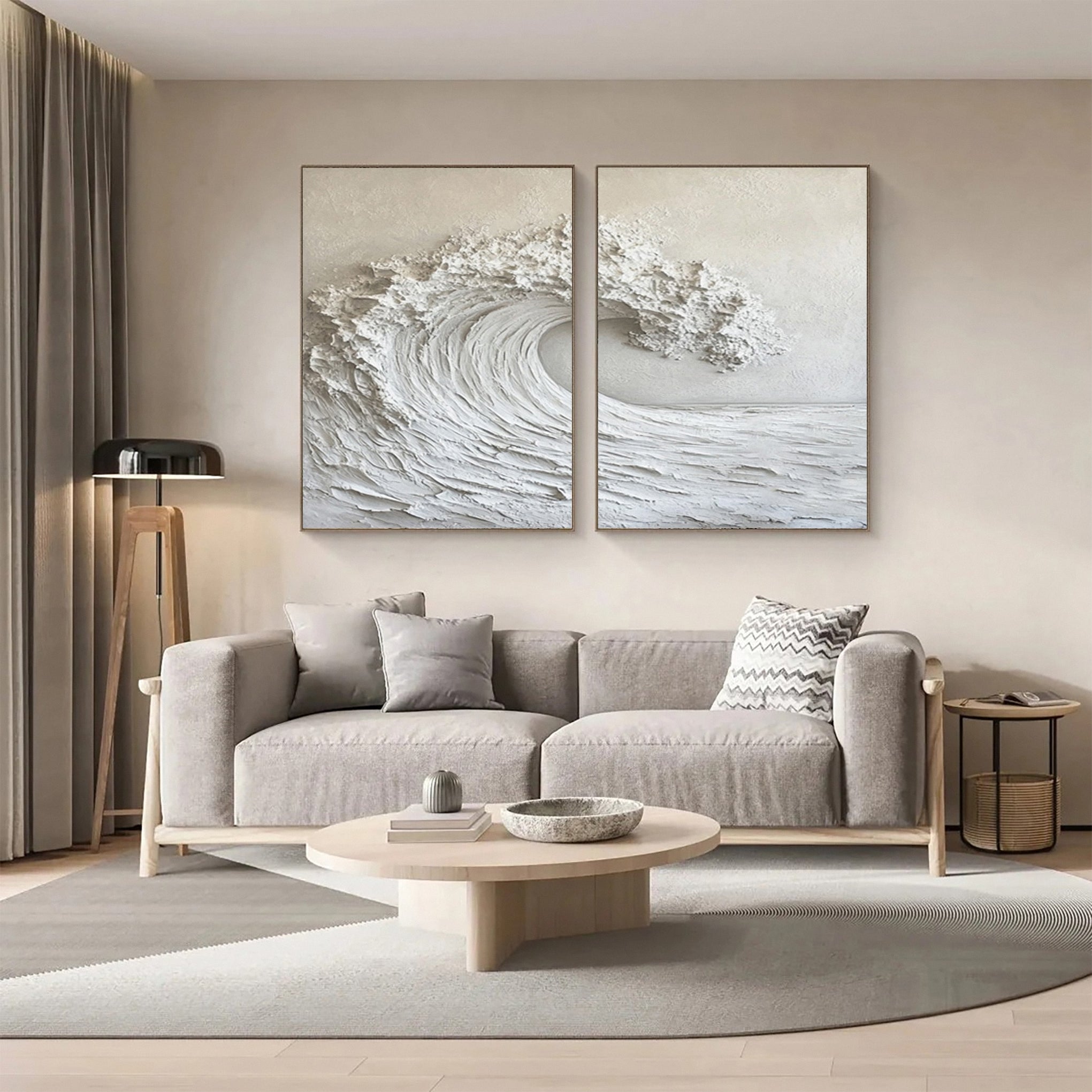 Marine Majesty Large Wall Art Set, Majestic Ocean Wave Canvas for Modern Coastal Interiors – Clue Art #520